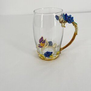Jumbo Blue Rose Tea Cup with 3D Blue Rose Coffee Cup Mug 16oz‎